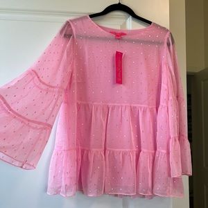 Lilly Pulitzer pink flowy top
